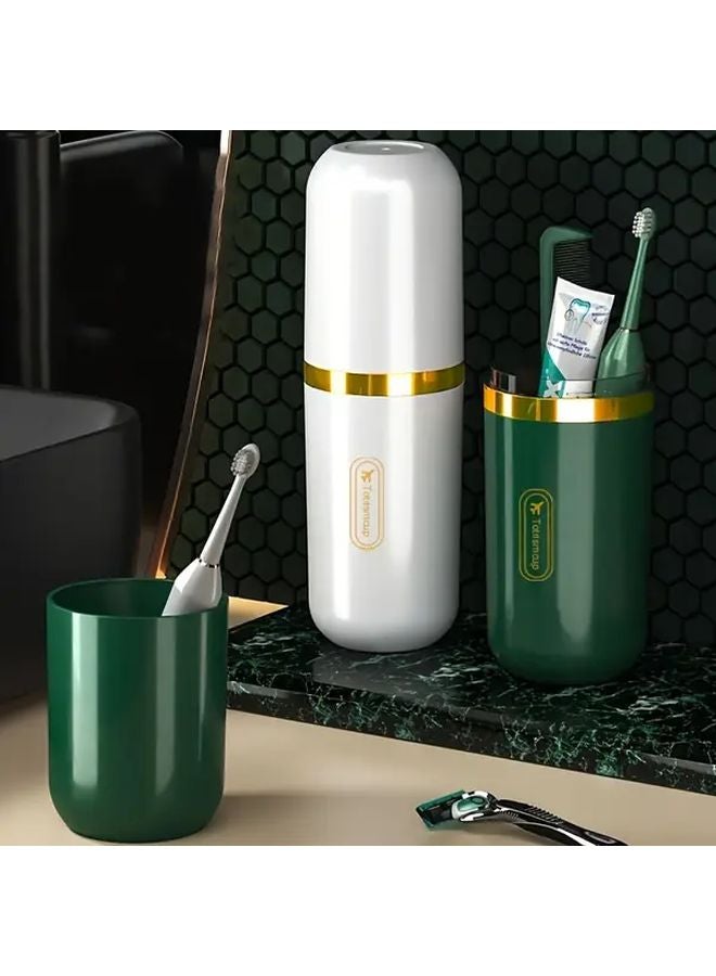 Green Portable Travel Toothbrush Toothpaste Kit With Case Cup Holder - Image 2