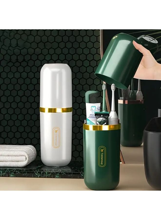 Green Portable Travel Toothbrush Toothpaste Kit With Case Cup Holder - Image 1
