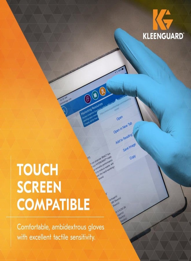 KleenGuard™ G10 Flex™ Blue Nitrile Gloves (54332), 3 Mil, Ambidextrous, Touchscreen Compatible, Small, 100 Gloves/Box - Image 5