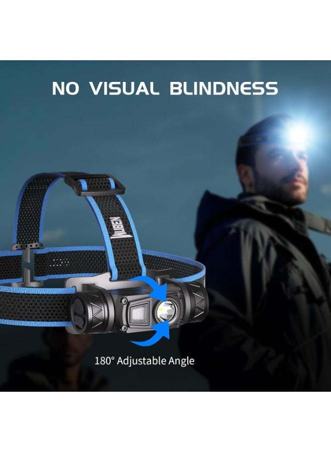 WUBEN H1 Headlamp Rechargeable Headlamp Flashlight, 1200 High Lumens Flashlight Head Light Torch, IP68 Waterproof for Running, Camping, Hiking - Image 2