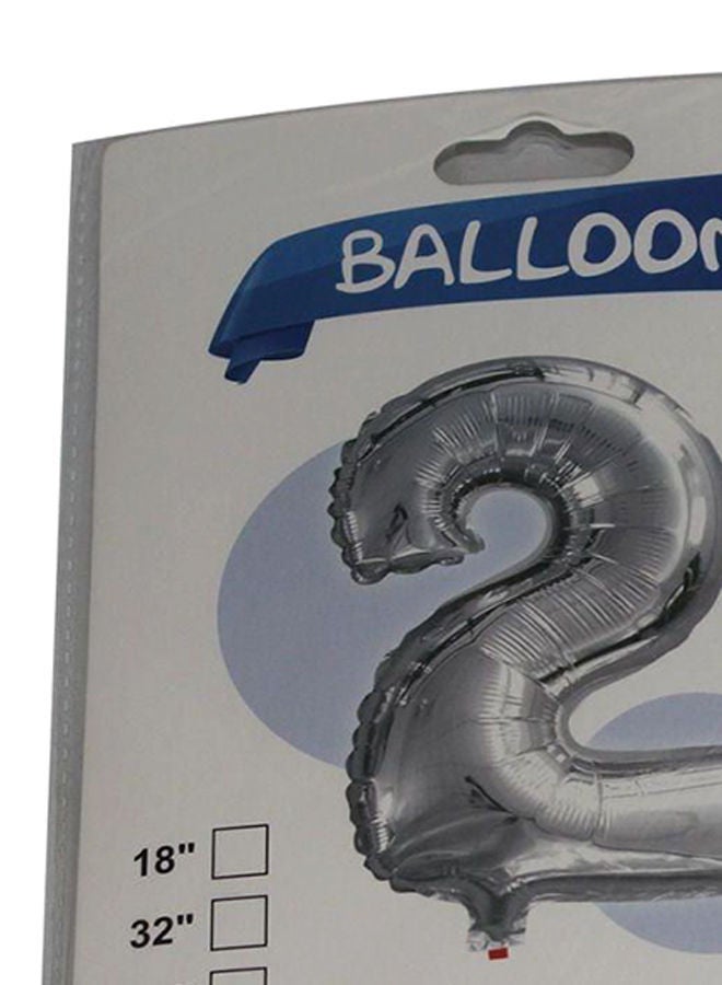NIBEMINENT Letter Number 2 Shaped Foil Helium Balloon - Image 2