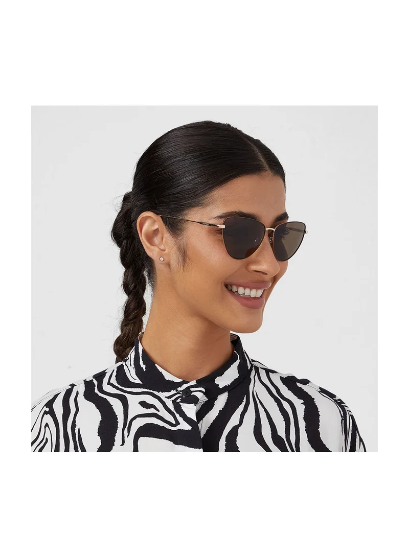 30Sundays 30Sundays EIRA Women's Cat Eye Sunglasses with UV400 Protection - Gold and Brown