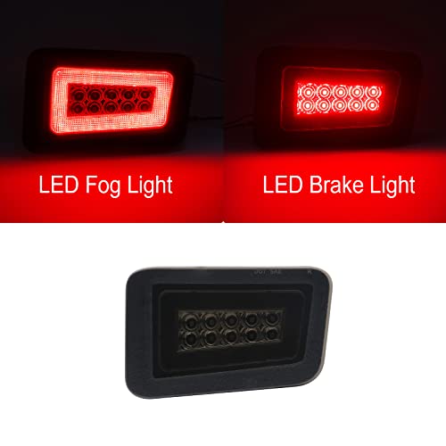 Mynoway Rear LED Bumper Fog Lights Replacement for H2 2005-2009, 2 PCS Smoked Lens Reflectors Brake Stop Tail Lamp Assembly, Replace OE 15100039, 15100038 - Image 2
