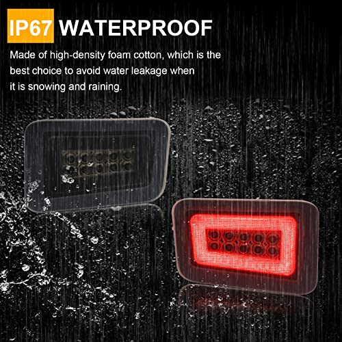 Mynoway Rear LED Bumper Fog Lights Replacement for H2 2005-2009, 2 PCS Smoked Lens Reflectors Brake Stop Tail Lamp Assembly, Replace OE 15100039, 15100038 - Image 4
