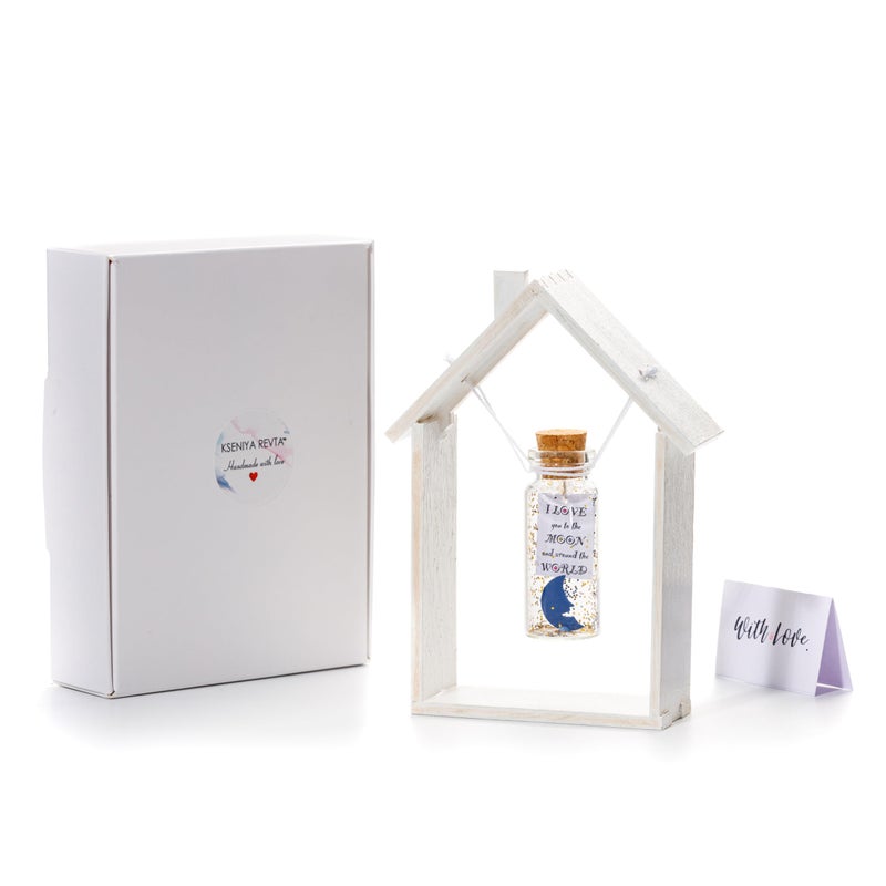Kseniya Revta Kseniya Revta Anniversary Present for Her  Him Romantic Gift to Boyfriend  Girlfriend Message in Bottle I Love You Gifts Wife Husband Moon  I Love You In Wooden Frame