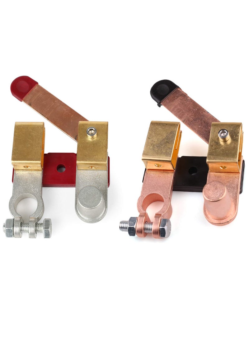 Captaintech Dual Pack Battery Disconnect Switch for Cars RVs Boats and Trucks 12V 24V Knife Blade Design Horizontal Vertical Use  - Image 1