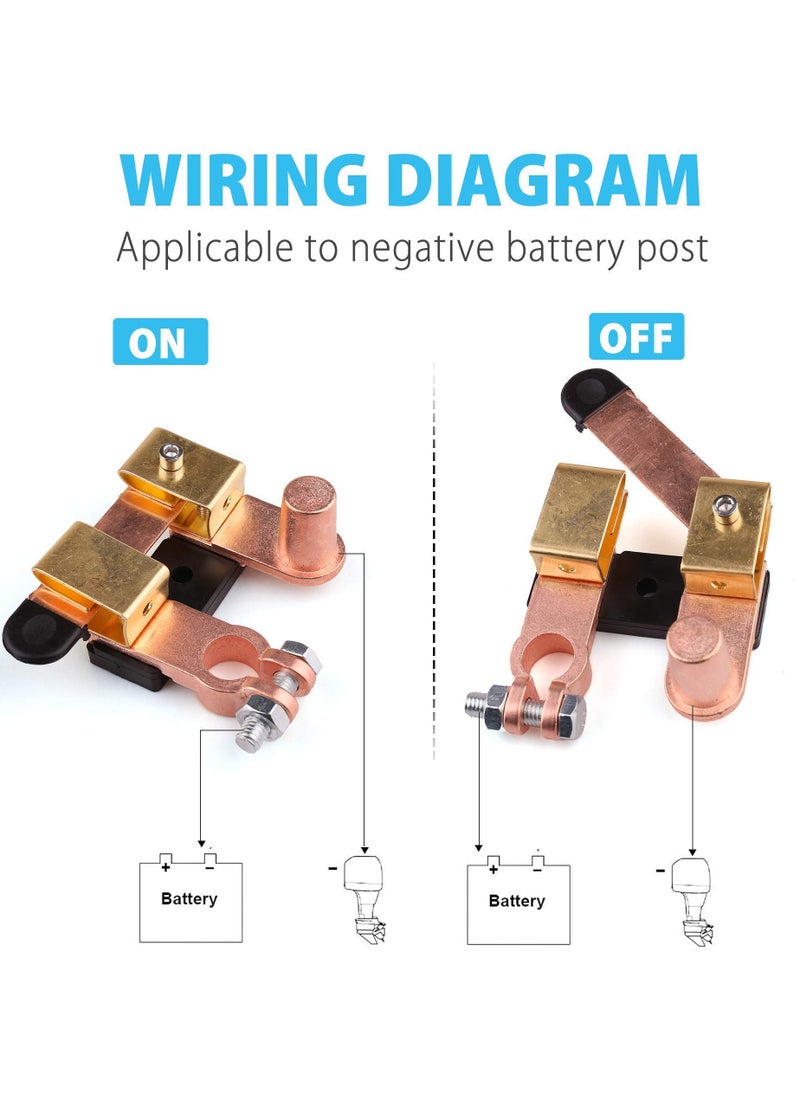 Captaintech Dual Pack Battery Disconnect Switch for Cars RVs Boats and Trucks 12V 24V Knife Blade Design Horizontal Vertical Use  - Image 2