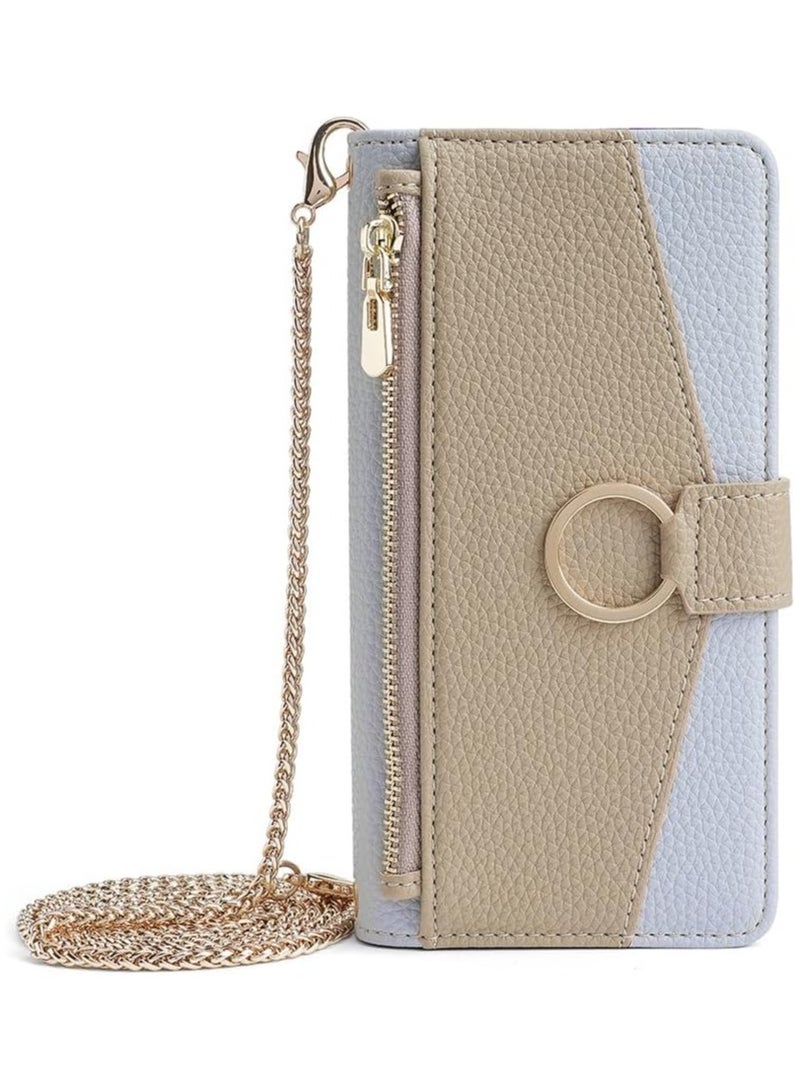 Wallet Case Compatible with Samsung Galaxy S24 Ultra with Crossbody Strap, Magnetic Handbag Zipper Pocket Cases PU Leather Flip Shockproof Cover with Kickstand - Image 1