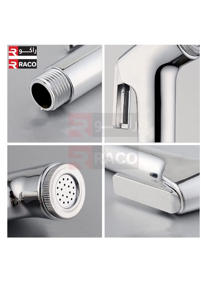 RACO RACO ABS Shattaf Handheld Faucet Set Toilet Wash Bidet Jet Spray Gun Shower Head (Chrome Plated)  - Image 2