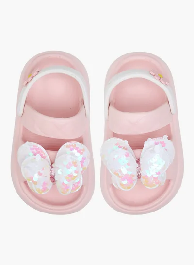 Aqua Girls Butterfly Applique Detail Slides with Backstrap
