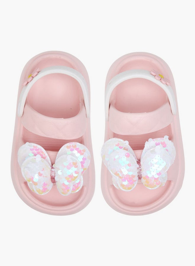 أكوا شباشب بناتي بتفاصيل فراشة مع حزام خلفي - Image 3