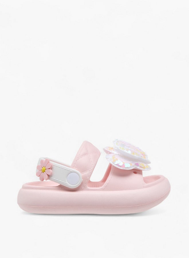 أكوا شباشب بناتي بتفاصيل فراشة مع حزام خلفي - Image 1