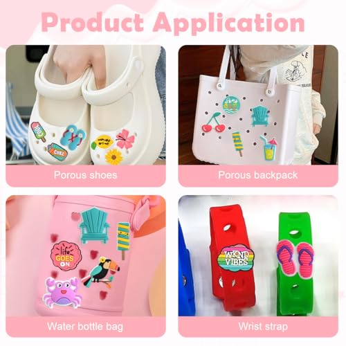 MAYCREATE® 30Pcs Fashion Cartoon Clog Shoe Charms, Summer Vibe DIY Shoe Charms for Crocs, Assorted PVC Soft Rubber Cartoon Slipper Decorations - Image 5