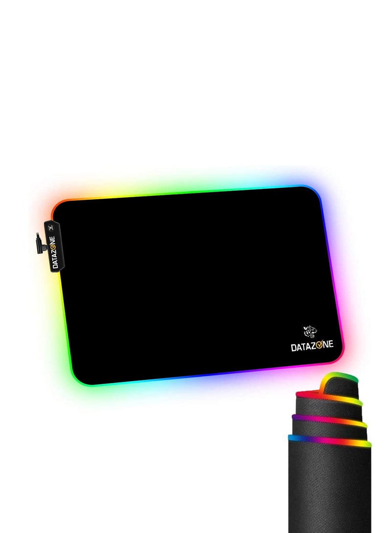 Datazone RGB Gaming Mouse Pad 35x25cm, Smooth Surface with Multicolor Lighting, One-Touch Switching, Anti-Slip Rubber Base - Image 2
