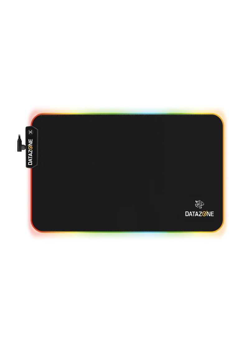 Datazone RGB Gaming Mouse Pad 35x25cm, Smooth Surface with Multicolor Lighting, One-Touch Switching, Anti-Slip Rubber Base - Image 1