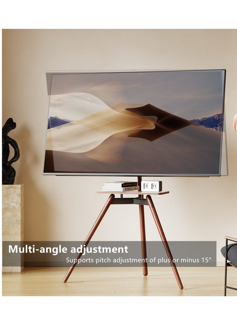HXDream TV Stand,Tripod Base,adjustable height and pitch angle,Fits 32-75 inch TV or Monitor,with storage panel,Suitable for conference rooms,living rooms, bedrooms(White)  - Image 4