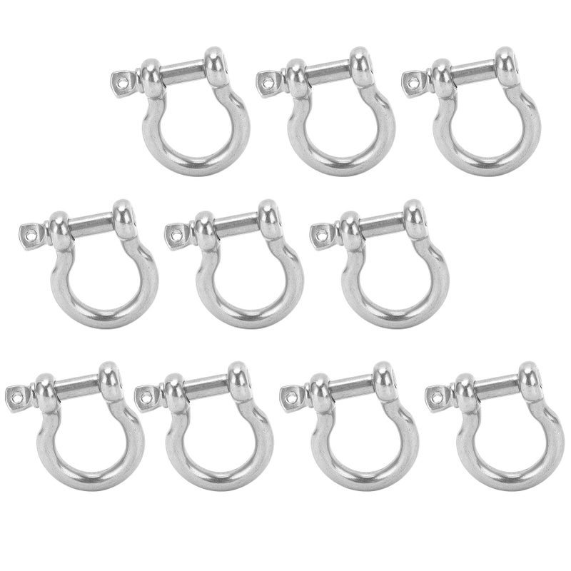 10Pcs Bow Shackle D Anchor Load Stainless Steel UShape for Camping Hiking Climbing M5 - Image 5