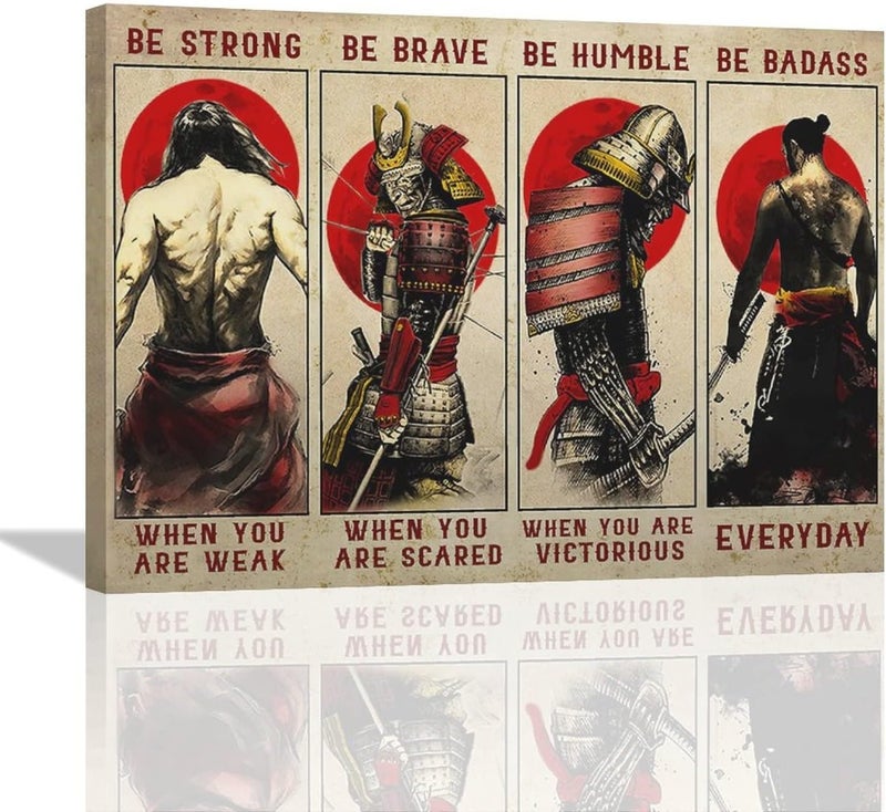 Tijuboni Vintage Japanese Samurai Canvas Wall Art - Image 1