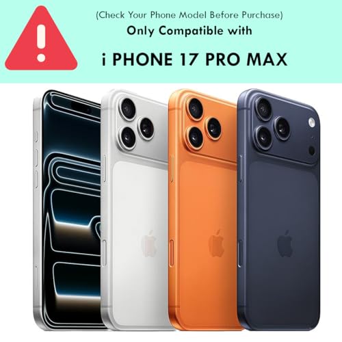 RIGGEAR Shockproof Clear Hybrid Armor Magnetic Back Cover Case Compatible with MagSafe Accessories for iPhone 17 Pro Max (Clear-Black TPU Bumper + Transparent PC)(Black MagRing) - Image 2