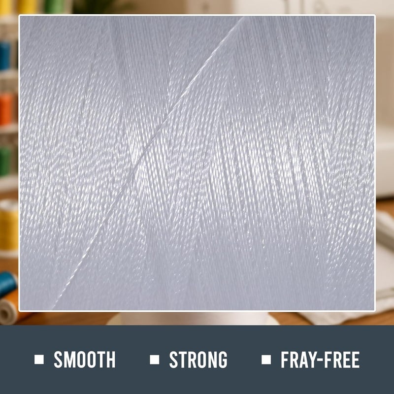 ThreadNanny White Embroidery Machine Bobbin Thread - Huge 5500yards Cone Spool - 60 WT Polyester for Brother Janome Singer Embroidery Machines - Image 2