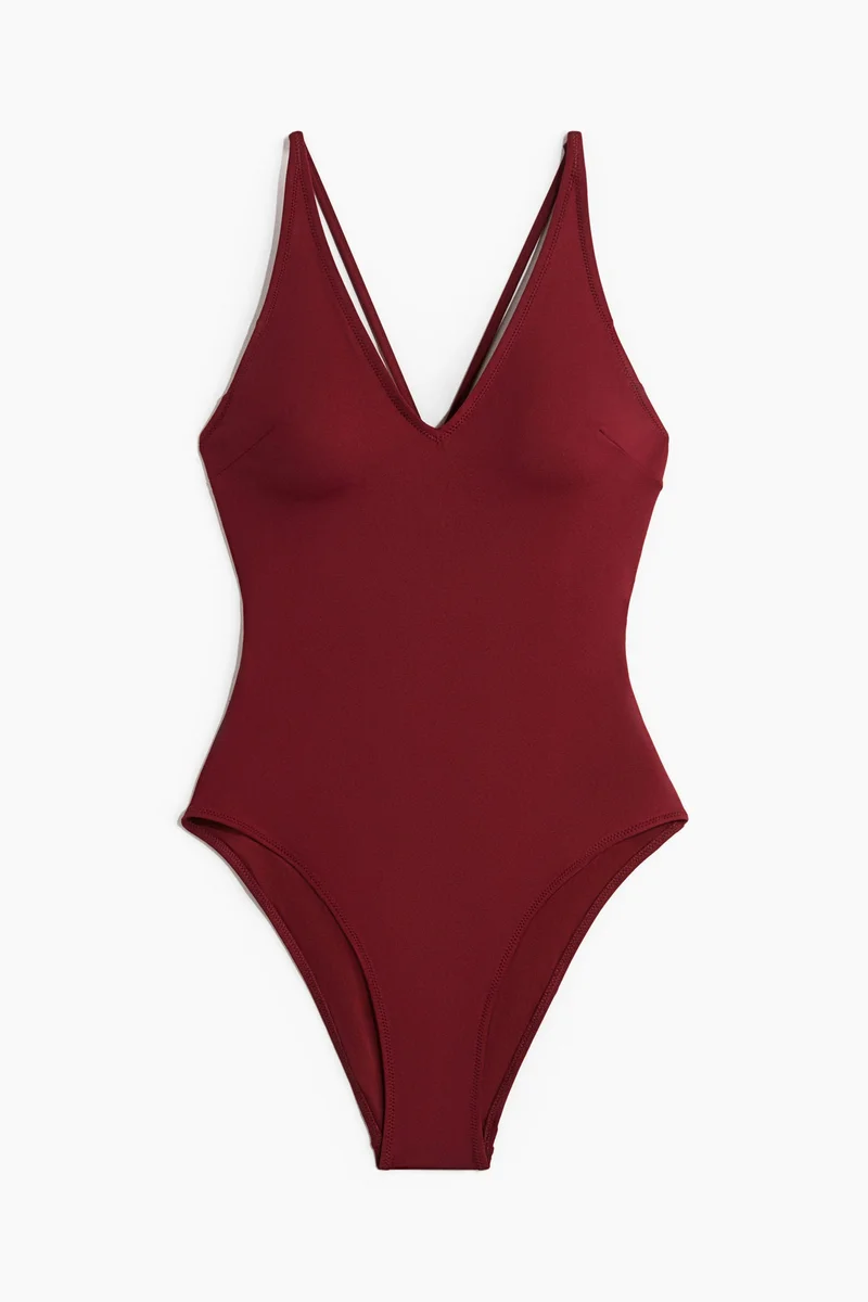 H&M Padded-cup open-back swimsuit