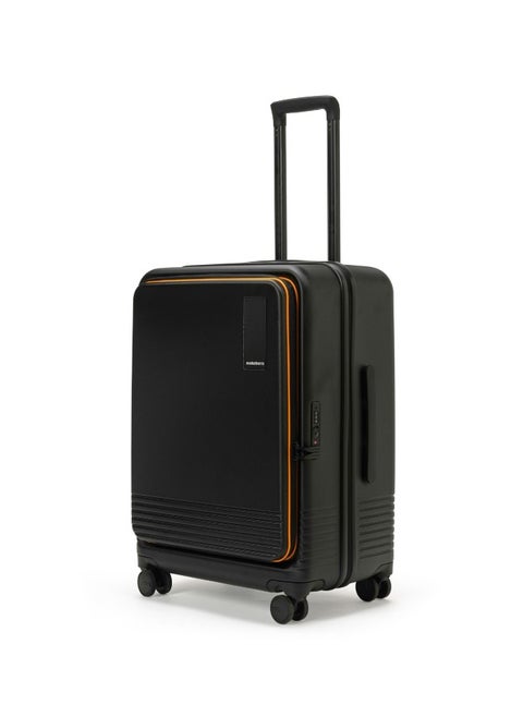 MOKOBARA The Access Trunk Check-in Medium Luggage Expandable 8 Hinomoto Wheels TSA Lock Trolley for Travels (Black)