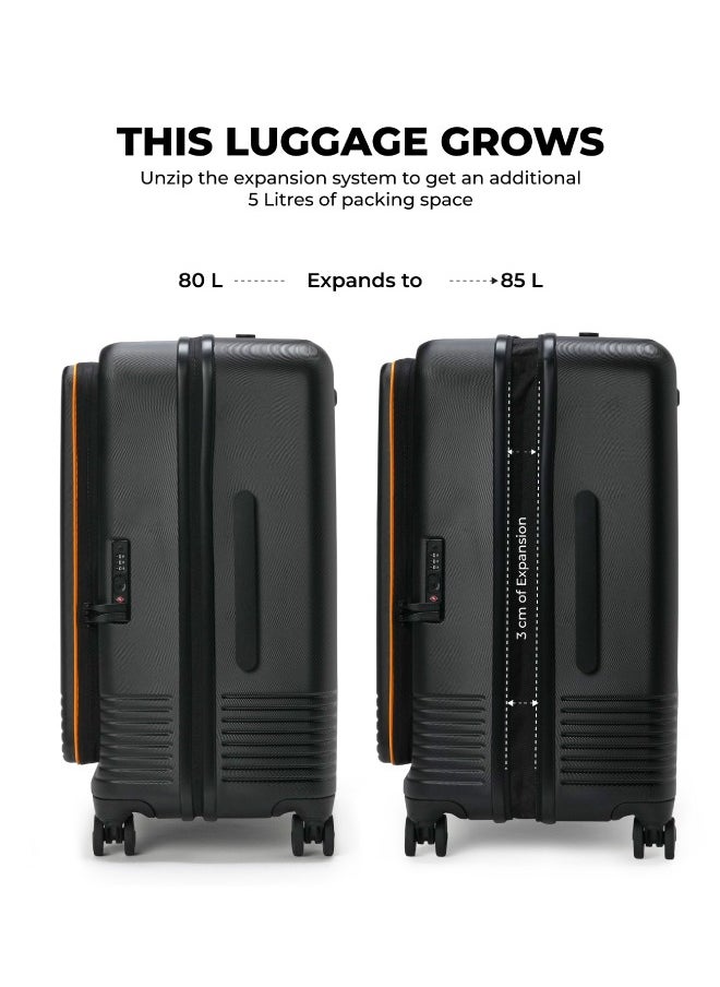 Mokobara MOKOBARA The Access Trunk Check-in Medium Luggage Expandable 8 Hinomoto Wheels TSA Lock Trolley for Travels (Black)  - Image 4