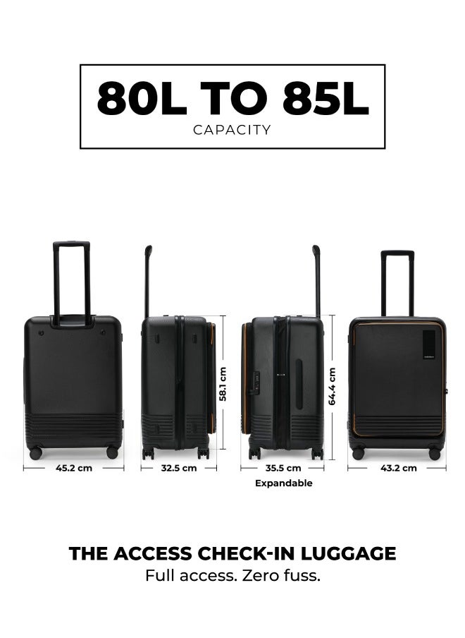 Mokobara - MOKOBARA The Access Trunk Check-in Medium Luggage Expandable 8 Hinomoto Wheels TSA Lock Trolley for Travels (Black) - Image 1