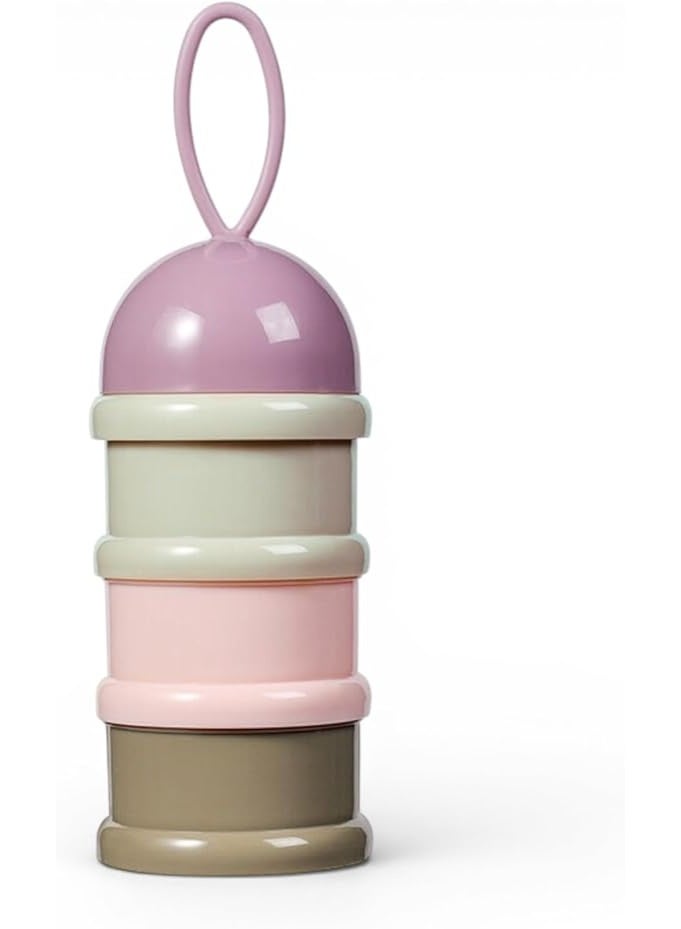 Portable Baby Food Storage Container with Cute Frog Design, 3-Layer Stackable Milk Powder and Dry Food Dispenser, Leak-Proof Multi-Compartment Travel Storage Box for Snacks and Formula, Easy Carry for Outdoor and Nursery Use – Pink - Image 1