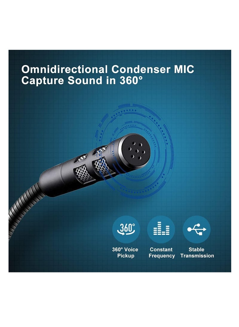 SYOSI - SYOSI, USB Microphone, USB PC Mic for Business Video Conference, Recording, Chat, Podcasting, Online Class, Mute Button with LED Indicator, Compatible with Macbook, Laptop, PC, Window - Image 1