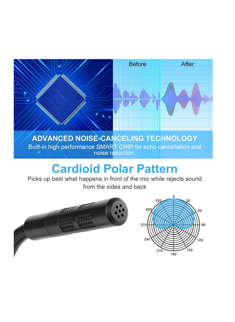 SYOSI - SYOSI, USB Microphone, USB PC Mic for Business Video Conference, Recording, Chat, Podcasting, Online Class, Mute Button with LED Indicator, Compatible with Macbook, Laptop, PC, Window - Image 1