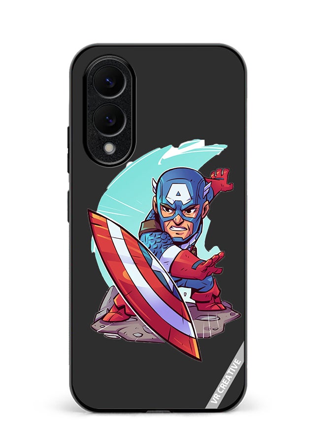 VR CREATIVE Protective Case Cover For Samsung Galaxy S25 Edge Superhero Captain America Design Multicolour
