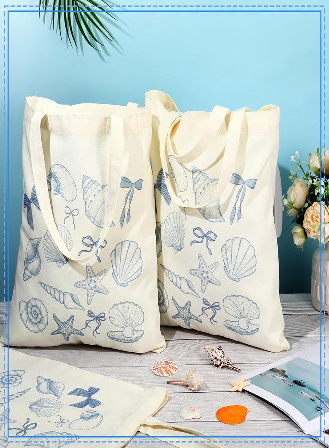 Sunnymove 6 Pcs Blue Bow Seashell Gift Bags Coastal Party Favor Bags Summer Beach Tote for Coast Bachelorette Birthday - Image 5