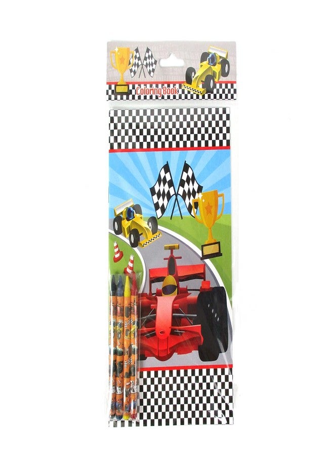 TINYMILLS Race Car Coloring Book Set with 12 Coloring Books and 48 Crayons Race Car Birthday Party Supplies Favor Bag Filler Carnival Prizes Rewards Classroom Party - Image 4
