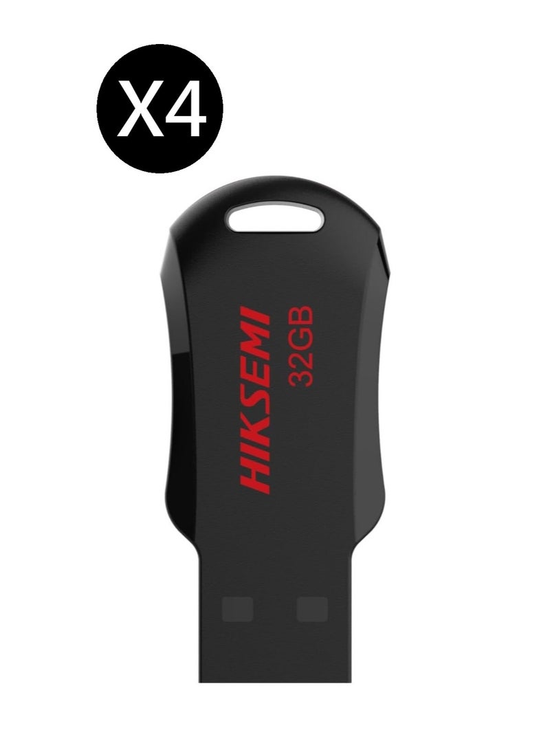 HIKSEMI Bundle Of 4 32GB USB 2.0 Flash Drive, Black | HS-USB-M200R 32G RNB