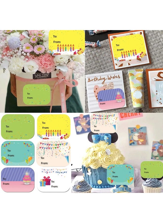 wootile Happy Birthday Present Stickers 1.5 X 2 Inch Happy Birthday To From Gift Labels 300 Pcs Happy Birthday Stickers For Birthday Party Favorsbaby Showerchristmas Festival Holiday Presents 6 Designs  - Image 5