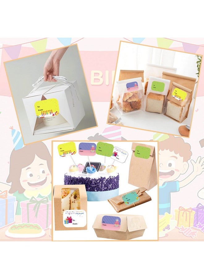 wootile Happy Birthday Present Stickers 1.5 X 2 Inch Happy Birthday To From Gift Labels 300 Pcs Happy Birthday Stickers For Birthday Party Favorsbaby Showerchristmas Festival Holiday Presents 6 Designs  - Image 4