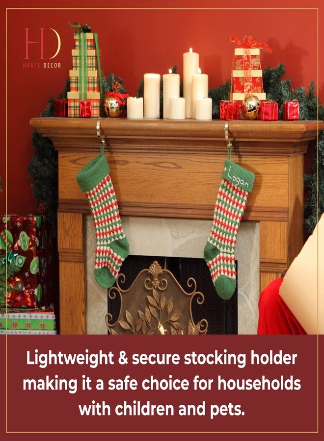 هاوت ديكور حامل جوارب هوت ديكور الأصلي من مانتل كليب - عبوة من 6 قطع (نحاس/ذهبي) - آمن وثابت - قابل للتعديل ليناسب رفوف المدافئ حتى سمك 3 بوصات - Image 5