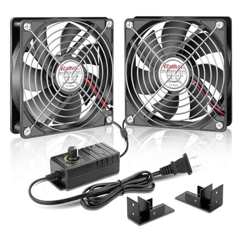 Wathai 120mm Muffin Fan Dual Ball with AC 110v - 240V Speed Control High Performance for Doorways, Wood Stoves, Fireplaces 2 Pack - Image 1