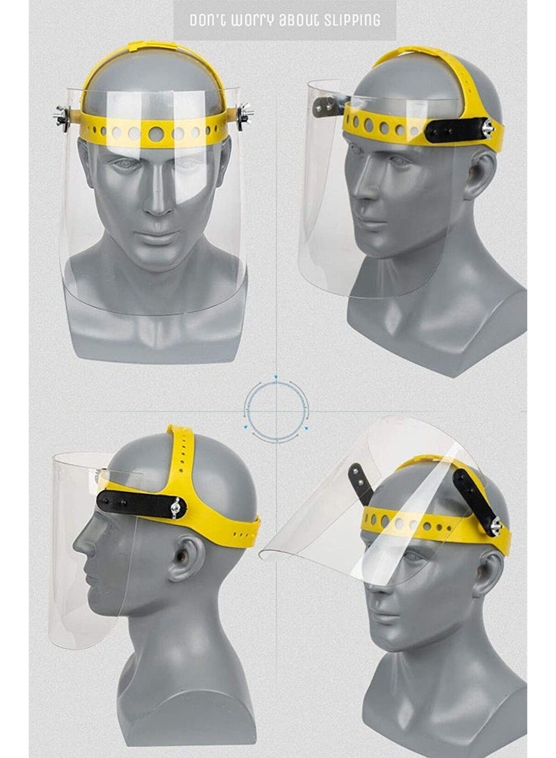 Reusable Clear Face Shield | Full Face Protection for Eyes, Nose & Mouth | Lightweight Polycarbonate Visor for Enhanced Safety and Comfort - Image 2