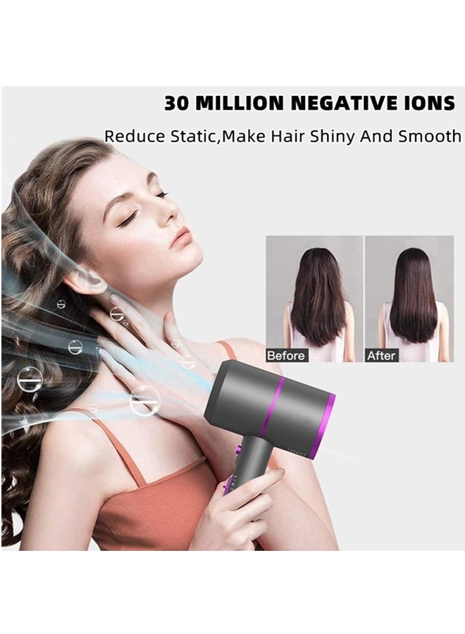 Beauenty Professional Hair Dryer with Diffuser,Powerful 1800W Blow Dryer for Curly Hair,Low Noise Mini Hair Dryer for Home Salon Travel,3 Heat Settings & Cool Button - Image 3
