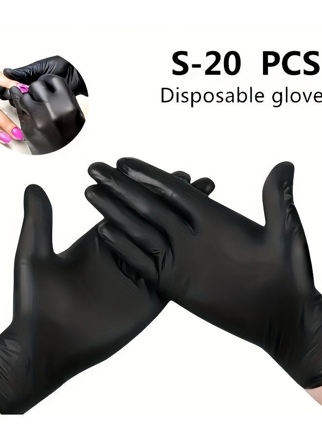 Black Nitrile Gloves Disposable 20 Pieces Size S Household Cleaning - Image 1