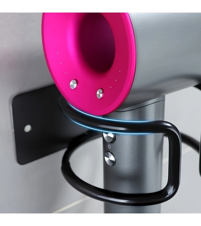 Rural Iron Hair Dryer Holder Wall Mounted Bathroom Storage Rack Hole Free - Image 1