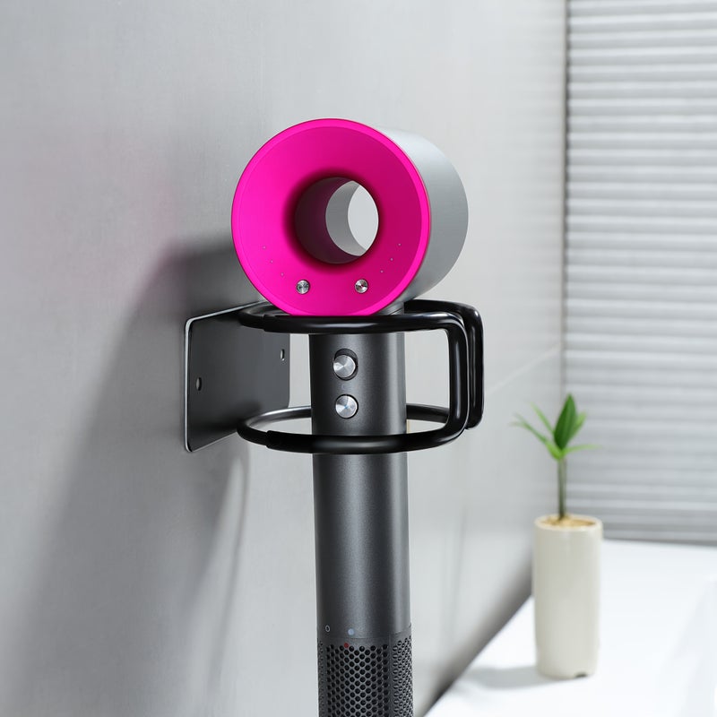 Rural Iron Hair Dryer Holder Wall Mounted Bathroom Storage Rack Hole Free - Image 4
