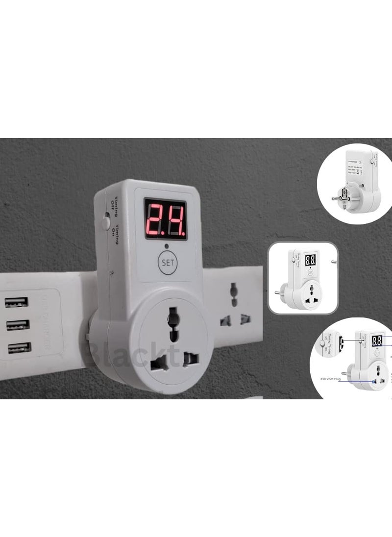 BlackT ElectroTech Blackt Elecrotech BT41PL Timer Sockect switch ONOFF Digital display countdown Off delay control socket 230 volt for Laptop Mobile charger ebike Sign boards Min delay 10 min White  - Image 5