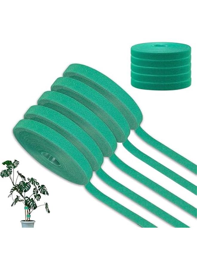 HOOKOR 5 Rolls Garden Tie Green Tape - Twist Ties for Plants 12mmx10m Garden Plant Ties Soft and Tomato Plant Ties - Plant Twist Tie for Plant Gardening, Home, Office - Image 1