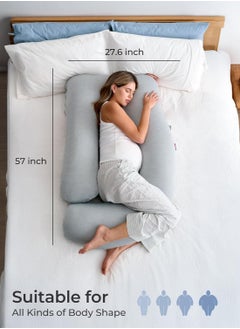 Pregnancy Pillows with Cooling Cover, U-Shaped Full Body Maternity Pillow for Side Sleepers 57 Inch - Support for Back, Hip, Belly, Legs for Pregnant Women - pzsku/Z0AAB859432BA3743A8EFZ/45/_/1740471500/a5b89136-fd1b-4aeb-a09b-e8d3aaeb5090