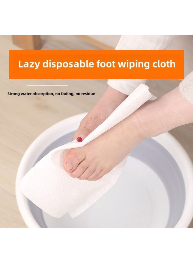 Generic Disposable Foot Wipes, Foot Bath, Household Water-absorbent Printed Foot Wipes, Foot Wipes, Pedicure Towels, Special For Lazy People-Color:Pure White 50 Tablets  - Image 2