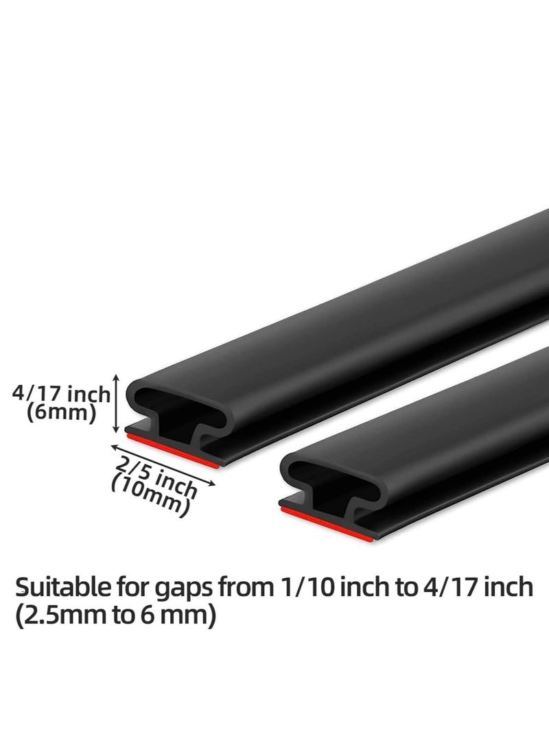 Y&D - Adhesive Door Sweep Weather Stripping Soundproof Rubber Bottom Seal with Wider Strong for Interior Exterior Doors Guard Against Drafts Dust Noise Animals (3M Black) - Image 1