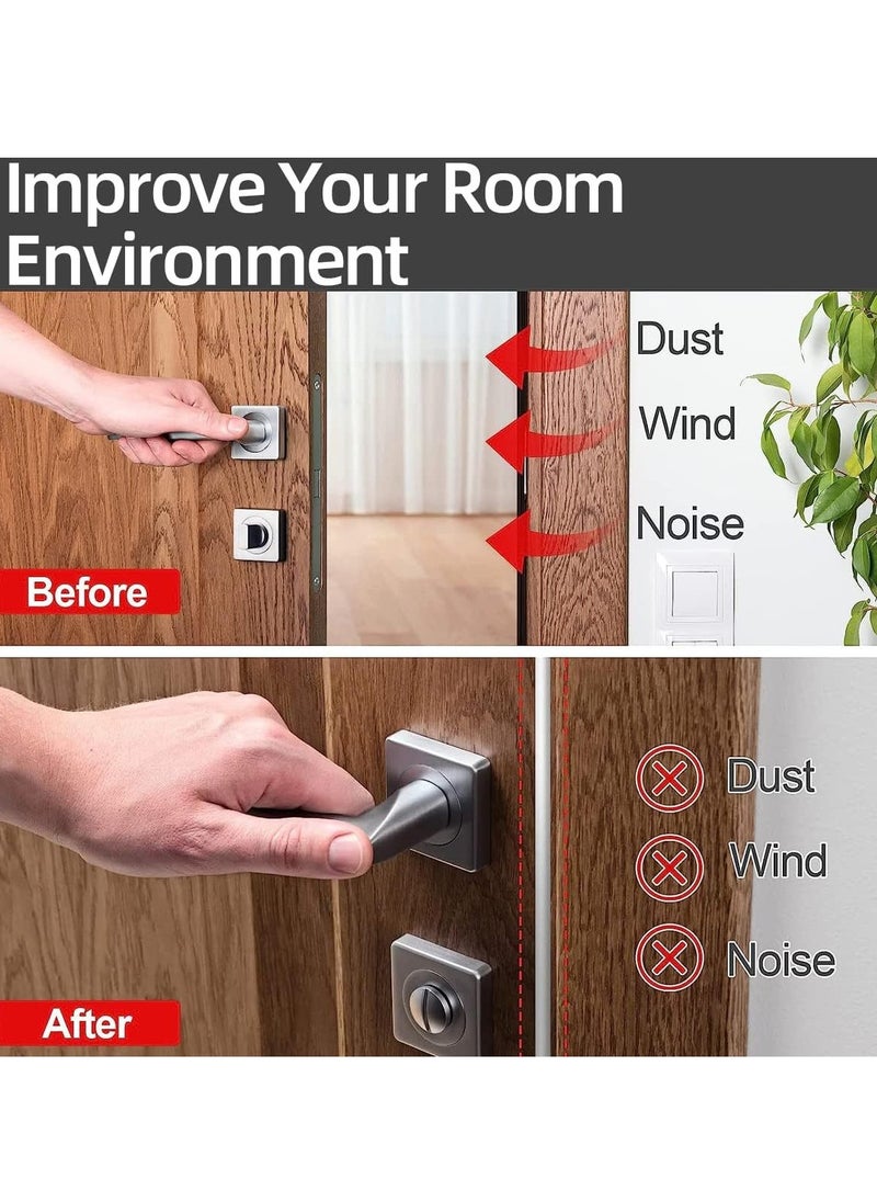 Y&D - Adhesive Door Sweep Weather Stripping Soundproof Rubber Bottom Seal with Wider Strong for Interior Exterior Doors Guard Against Drafts Dust Noise Animals (3M Black) - Image 1